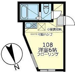 京急本線 屏風浦駅 徒歩10分の賃貸アパート 1階ワンルームの間取り