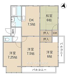 レジデンス国府 4DKの間取図画像