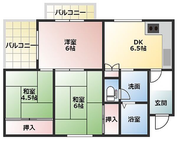 ガレリア清水町レジデンス ｜大阪府寝屋川市清水町(賃貸マンション3DK・3階・53.77㎡)の写真 その2