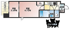 スプランディッド荒本駅前DUE  ｜ 大阪府東大阪市横枕西（賃貸マンション2K・11階・27.61㎡） その2