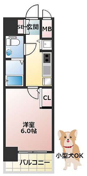 エスリード大阪城 ｜大阪府大阪市都島区網島町(賃貸マンション1K・6階・21.11㎡)の写真 その2