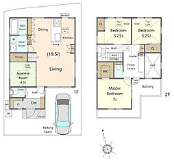 箕面市坊島5丁目　一戸建 4LDKの間取り