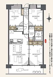 グレースピア長嶺1 3LDKの間取図画像