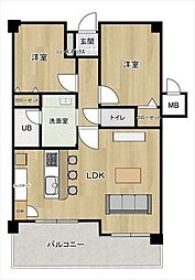 ビブレマンション本山 2LDKの間取図画像