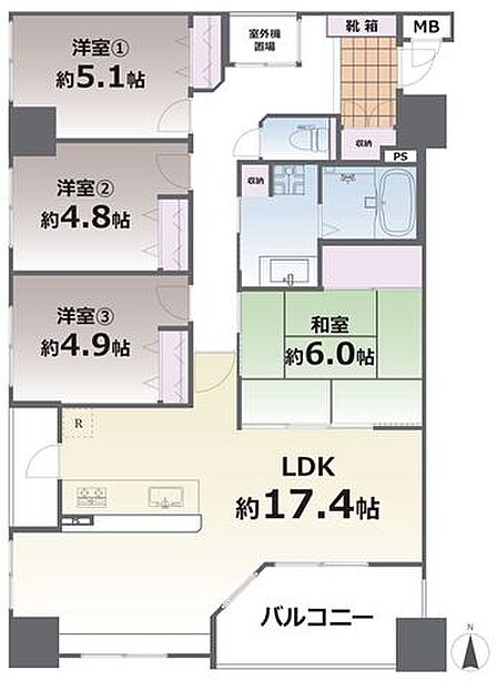 4LDK 間取り