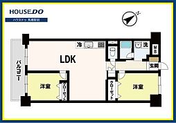メイツ柏B棟 2LDKの間取図画像