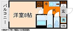 エステムコート京都西院 1Kの間取図画像