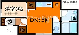Ohana 1DKの間取図画像