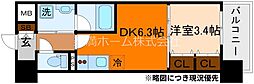 リシュドール梅小路 1DKの間取図画像