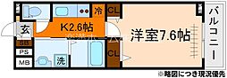 オーサム ヴィレッジ 京都桂 1Kの間取図画像