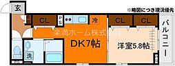 ヒカルサ京都梅津東 1DKの間取図画像