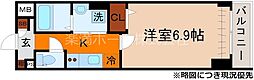 エストゥルース京都 1Kの間取図画像