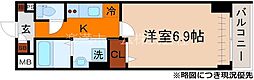 エストゥルース京都 1Kの間取図画像