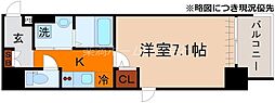 エストゥルース京都 1Kの間取図画像