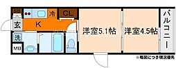 アドバンス京都リエートI 2Kの間取図画像