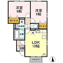 ボヌール　ロン　トワ　Ｂ 103 ｜ 岐阜県岐阜市木田（賃貸アパート2LDK・1階・51.15㎡） その2