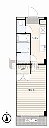 ポレール梅林 1Kの間取図画像