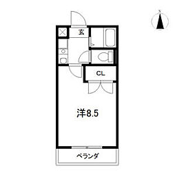 さくらはうす 1Kの間取図画像