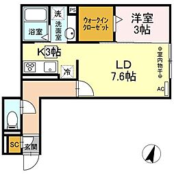 タイガーリリー 1LDKの間取図画像