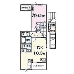 ソルジエンテ 1LDKの間取図画像
