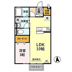 マノワールK 1LDKの間取図画像