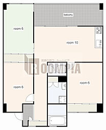 クレールホズミ 3LDKの間取図画像