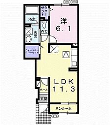 セラテーム 1LDKの間取図画像