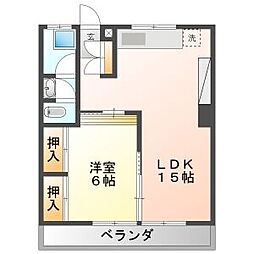 大誠第2ビル 1LDKの間取図画像