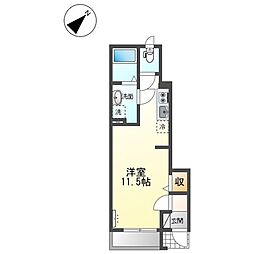 ラルーチェM ワンルームの間取図画像