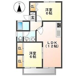 アリージェンス10 2LDKの間取図画像