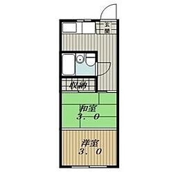 レグルス 1Kの間取図画像