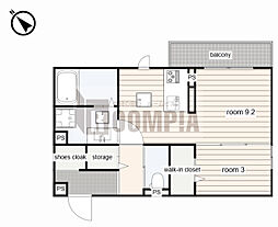 仮)D-ROOM折立 1LDKの間取図画像