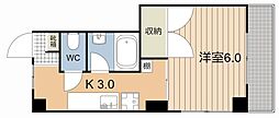 コーポ南星 1Kの間取図画像