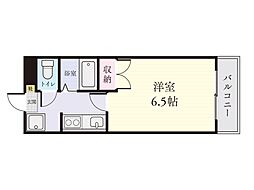 ブルースター上本町 1Kの間取図画像