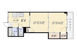 鹿児島実業高等学校剣道部寮 2Kの間取図画像