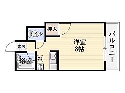上杉第8マンション中央 ワンルームの間取図画像