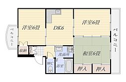 エクセレント藤田 3DKの間取図画像