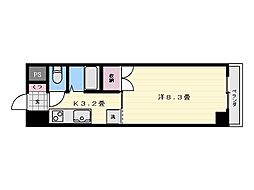 パセオ城山 1Kの間取図画像