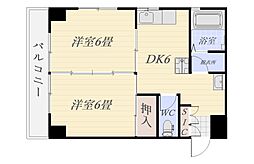ルクール西千石 2DKの間取図画像