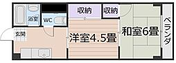 下坊マンション 2Kの間取図画像
