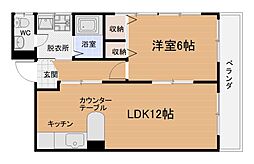 ビッグサン 1LDKの間取図画像
