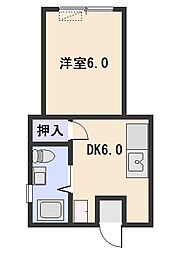 フレンド玉里 1DKの間取図画像