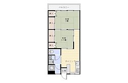 岩崎ハイツ 2DKの間取図画像