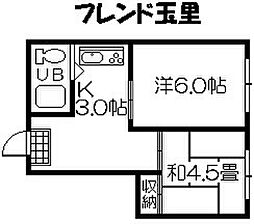 フレンド玉里 2Kの間取図画像