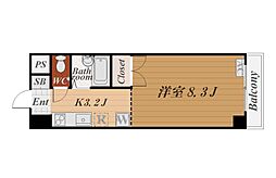 パセオ城山 1Kの間取図画像