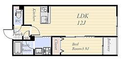 リテラス常盤 1LDKの間取図画像