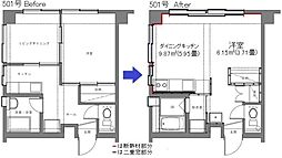 ルクール西千石 ワンルームの間取図画像