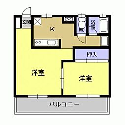 ザ・バレコン 1LDKの間取図画像