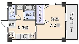 コーポ大藤 1Kの間取図画像