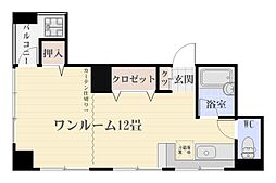 コスモピア ワンルームの間取図画像